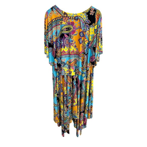 Marc Bouwer Unlimited Womens Mulitcolor Paisley Print Maxi Dress SZ Extra Large - Picture 2 of 9